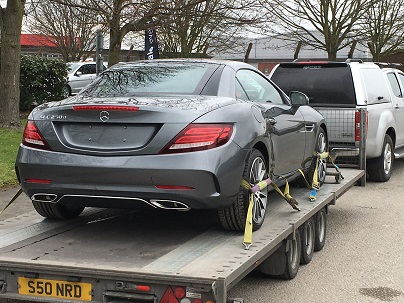 ENDE has just transported a car by trailer from Loughborough., Leicestershire  to Stratford on Avon, Warwickshire.