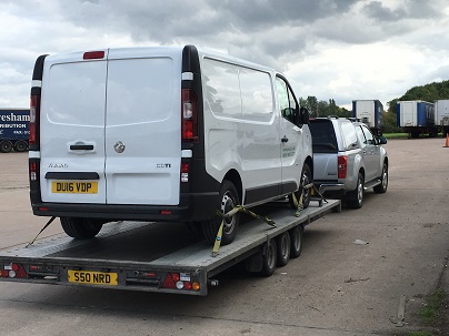 ENDE- the transport by trailer experts, has just transported a van by trailer from Pershore, Worcestershire to Portsmouth, Hampshire.