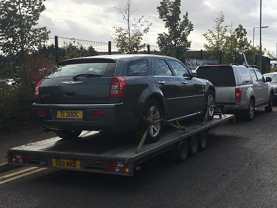 ENDE- the transport by trailer experts, has just transported a car by trailer from Chelmsford, Essex to Warminster, Wiltshire.