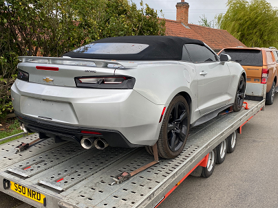 Chrysler Camaro transported from London to Cardiff