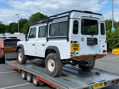 Land Rover MK1 transported from Cardiff to York