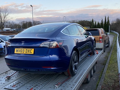 Tesla transported from Leeds to Cambridge