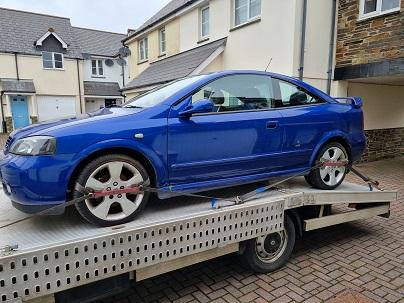 VMS ENDE has just transported a car from Surrey to Cheshire by truck transporter.